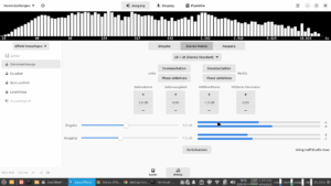 Das Bild zeigt die Einstellungen der Stereo-Matrix innerhalb von Easy Effects und dem Effekt stereowrkzeuge.